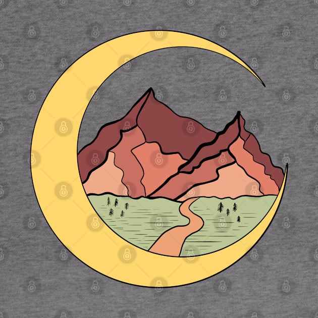 Crescent Moon Mountains by Mey Designs